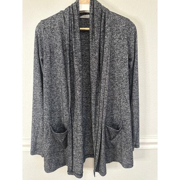 Athleta Open Front Draped Cardigan with front pockets, Womens XXS, black - Picture 2 of 6